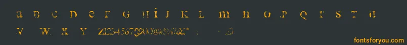 フォントAllUsedUp – 黒い背景にオレンジの文字