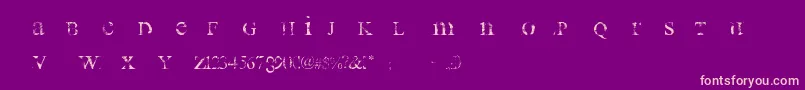 フォントAllUsedUp – 紫の背景にピンクのフォント