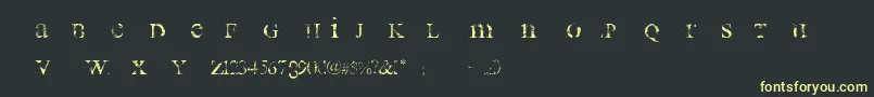 フォントAllUsedUp – 黒い背景に黄色の文字