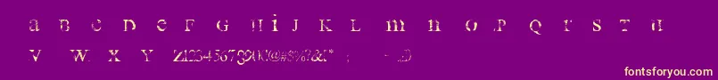 Шрифт AllUsedUp – жёлтые шрифты на фиолетовом фоне