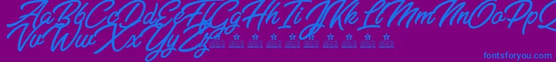 ZabritzkyesPersonalUse Font – Blue Fonts on Purple Background