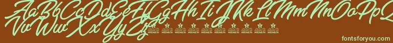 ZabritzkyesPersonalUse Font – Green Fonts on Brown Background
