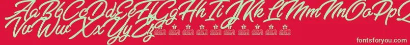ZabritzkyesPersonalUse Font – Green Fonts on Red Background