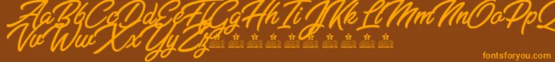 ZabritzkyesPersonalUse Font – Orange Fonts on Brown Background