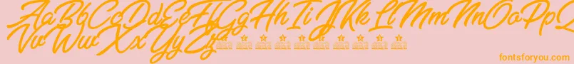 More about ZabritzkyesPersonalUse Font ZabritzkyesPersonalUse Font – Orange Fonts on Pink Background
