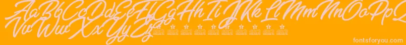 ZabritzkyesPersonalUse Font – Pink Fonts on Orange Background