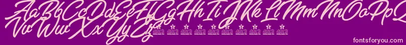 ZabritzkyesPersonalUse Font – Pink Fonts on Purple Background