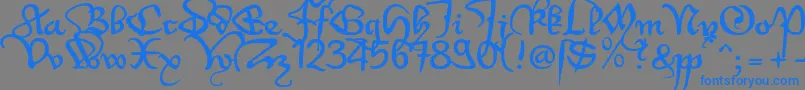 Wenzel3u Font – Blue Fonts on Gray Background