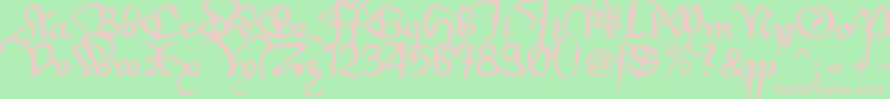 Шрифт Wenzel3u – розовые шрифты на зелёном фоне