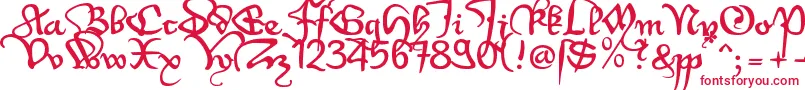 Wenzel3u Font – Red Fonts on White Background
