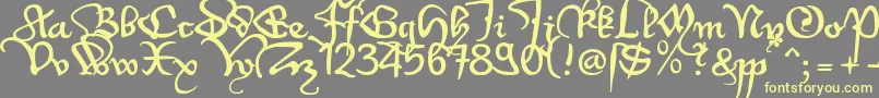 Шрифт Wenzel3u – жёлтые шрифты на сером фоне