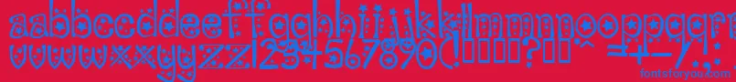 Sabrinas Font – Blue Fonts on Red Background