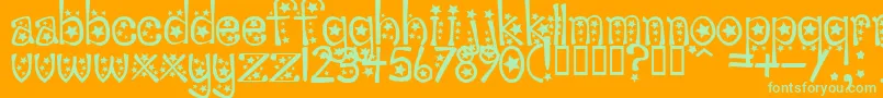 Sabrinas Font – Green Fonts on Orange Background