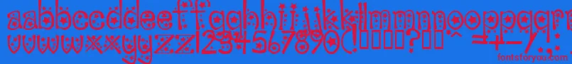 Sabrinas Font – Red Fonts on Blue Background