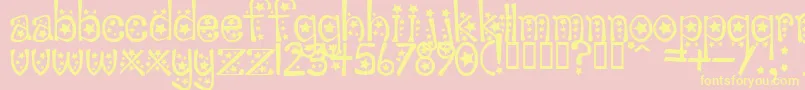 Sabrinas Font – Yellow Fonts on Pink Background