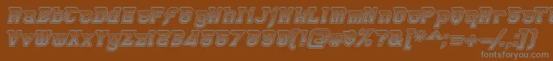フォントRobbierocketpants – 茶色の背景に灰色の文字