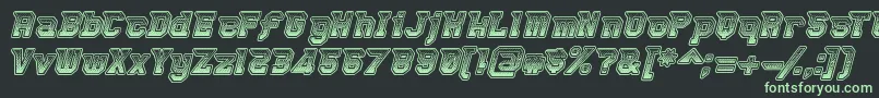 Robbierocketpants-fontti – vihreät fontit mustalla taustalla