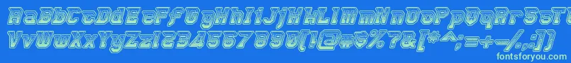 Robbierocketpants Font – Green Fonts on Blue Background