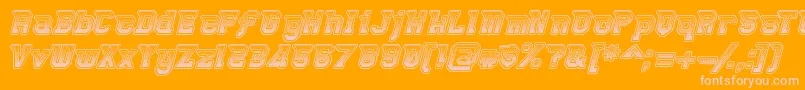 Robbierocketpants-Schriftart – Rosa Schriften auf orangefarbenem Hintergrund