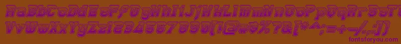 Robbierocketpants-Schriftart – Violette Schriften auf braunem Hintergrund