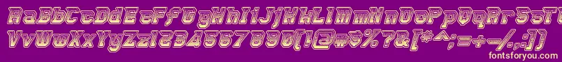 Robbierocketpants Font – Yellow Fonts on Purple Background