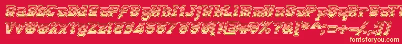 Robbierocketpants Font – Yellow Fonts on Red Background