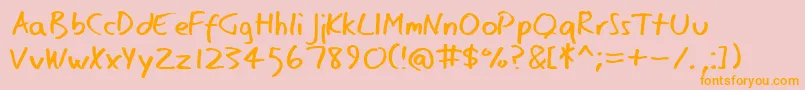 Fonte Eager – fontes laranjas em um fundo rosa