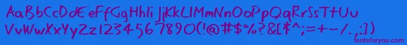 Eager Font – Purple Fonts on Blue Background