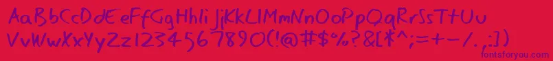 Eager Font – Purple Fonts on Red Background