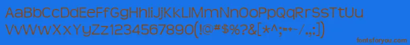 Teenlite Font – Brown Fonts on Blue Background