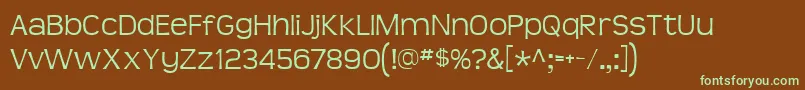 Teenlite-fontti – vihreät fontit ruskealla taustalla