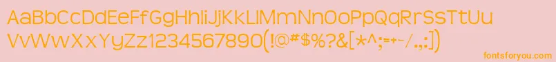 フォントTeenlite – オレンジの文字がピンクの背景にあります。