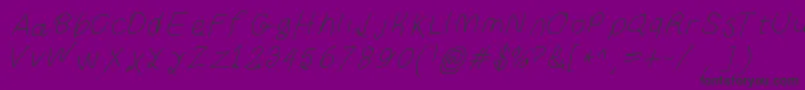 Curlykueita-Schriftart – Schwarze Schriften auf violettem Hintergrund