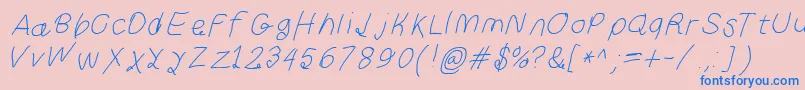 Curlykueita Font – Blue Fonts on Pink Background