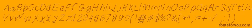 Curlykueita Font – Brown Fonts on Orange Background