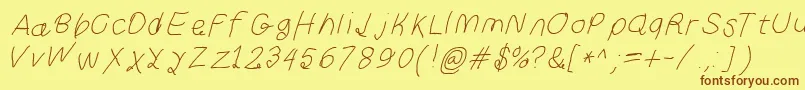 Шрифт Curlykueita – коричневые шрифты на жёлтом фоне