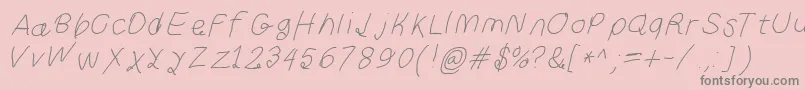 Curlykueita-Schriftart – Graue Schriften auf rosa Hintergrund