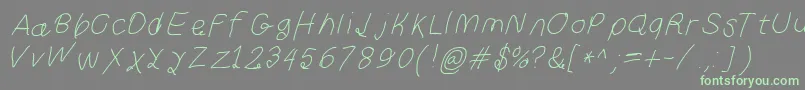 Curlykueita-Schriftart – Grüne Schriften auf grauem Hintergrund