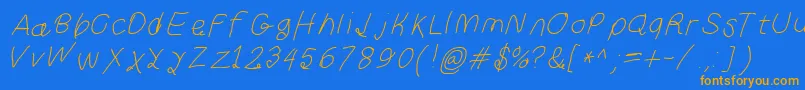 Curlykueita Font – Orange Fonts on Blue Background