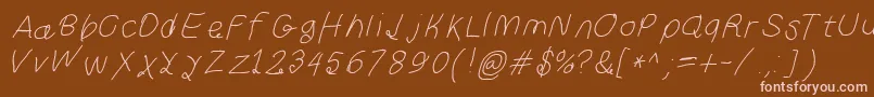 Curlykueita Font – Pink Fonts on Brown Background