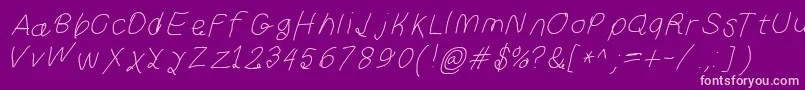 Curlykueita Font – Pink Fonts on Purple Background
