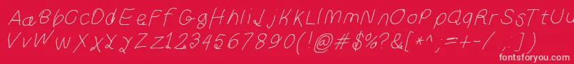Curlykueita Font – Pink Fonts on Red Background