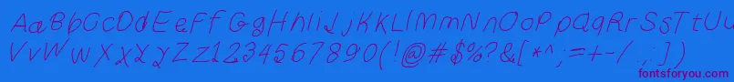 Curlykueita Font – Purple Fonts on Blue Background