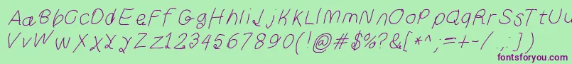 Curlykueita Font – Purple Fonts on Green Background