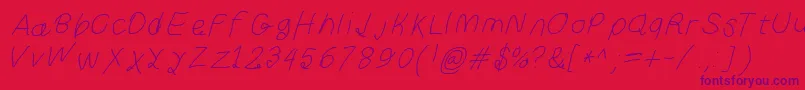 Curlykueita Font – Purple Fonts on Red Background