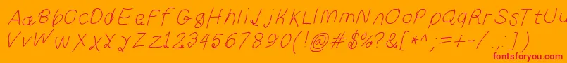 Curlykueita Font – Red Fonts on Orange Background