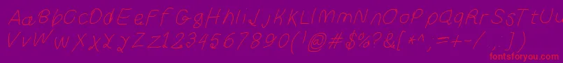 Curlykueita Font – Red Fonts on Purple Background