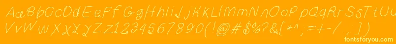 Curlykueita Font – Yellow Fonts on Orange Background