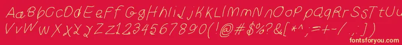 Curlykueita Font – Yellow Fonts on Red Background