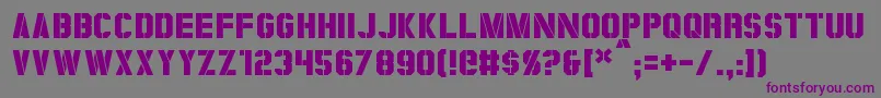 フォントCoburn – 紫色のフォント、灰色の背景